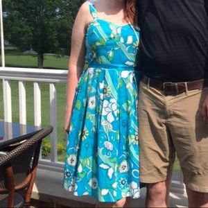 Floral blue dress